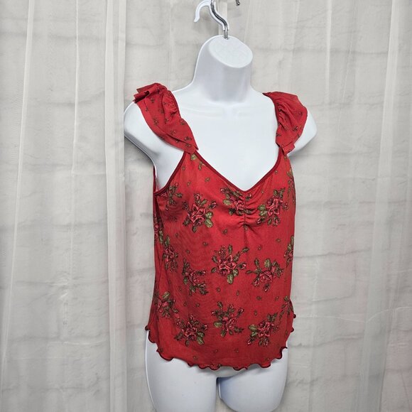 Xhiliration Y2K Babydoll Tank Mesh Floral Whimsigoth Fairy XXL Deadstock Vintage - Picture 3 of 10